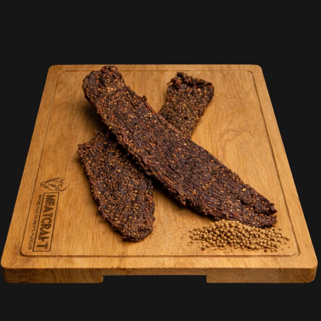 MeatCraft Coriander Whole Biltong unsliced beef pieces with coriander seasoning