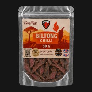MeatCraft Chilli Beef Biltong 50g – handmade sugar-free high-protein dried beef snack