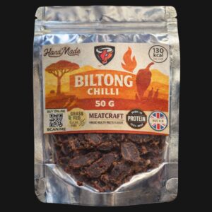 MeatCraft chilli biltong 50g handcrafted air-dried beef snack high protein
