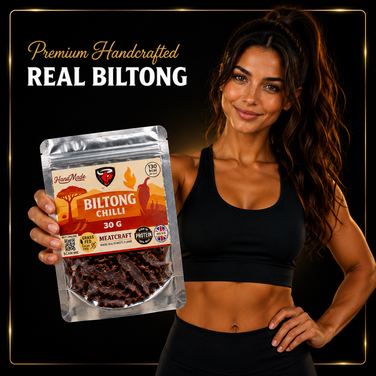 MeatCraft Chilli Biltong high protein beef snack made in the UK