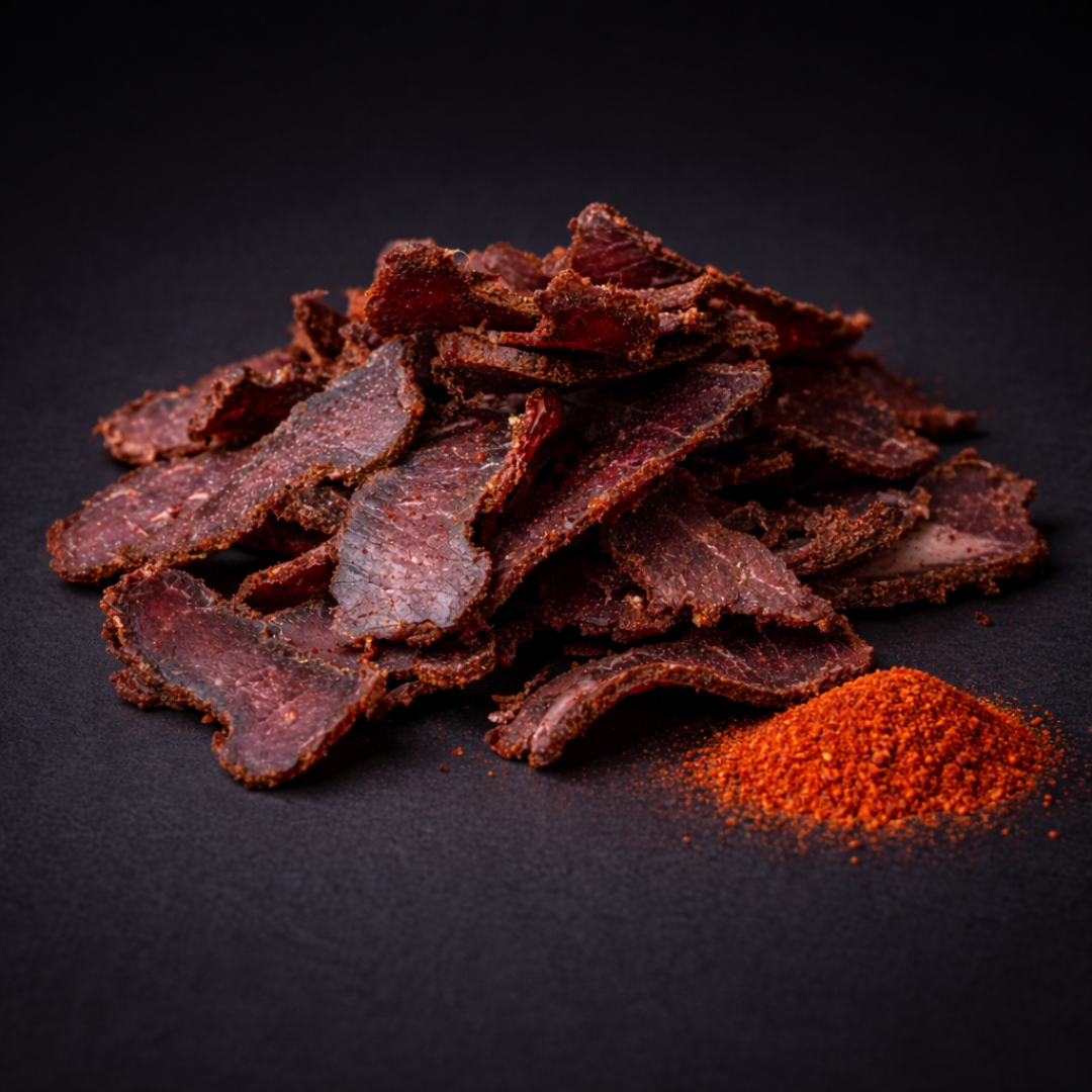 MeatCraft BBQ biltong slices with BBQ seasoning